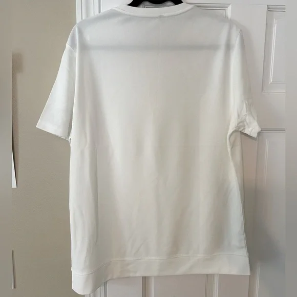 NWT Men’s White crew t-shirt. Waffle pattern. Large - Picture 3 of 7